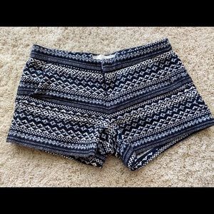 Joie shorts, navy and white pattern